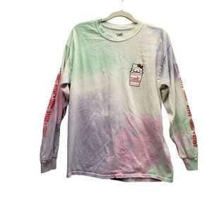 Hello Kitty x Cup Noodles Womens Long Sleeved Shirt Tie Dye Size L Pre-Owned